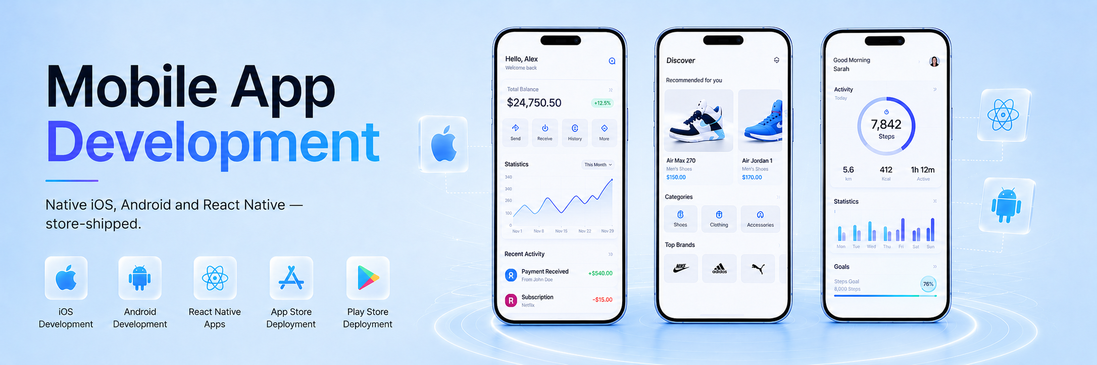 iOS app — onboarding & home